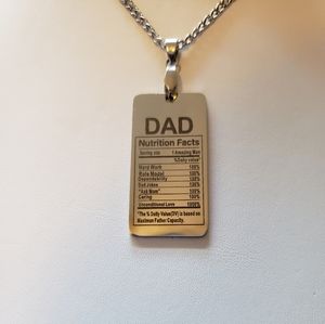 🆕️ "DAD" Nutrition Facts Pendant Necklace